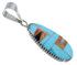 Sterling Silver Multicolor Turquoise Jewelry Slide Pendant RS42751